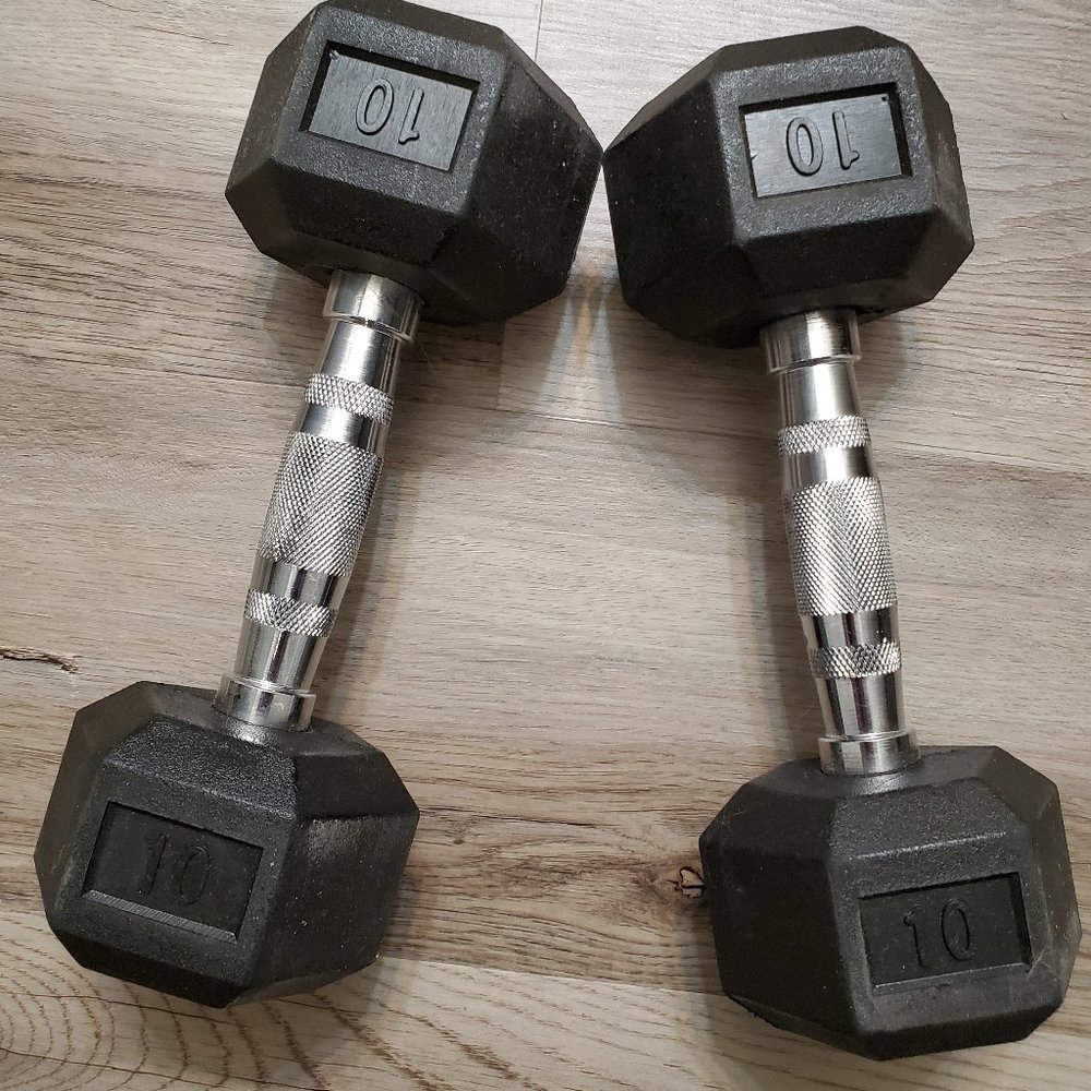 Rubber Hex Dumbbells 10lb each